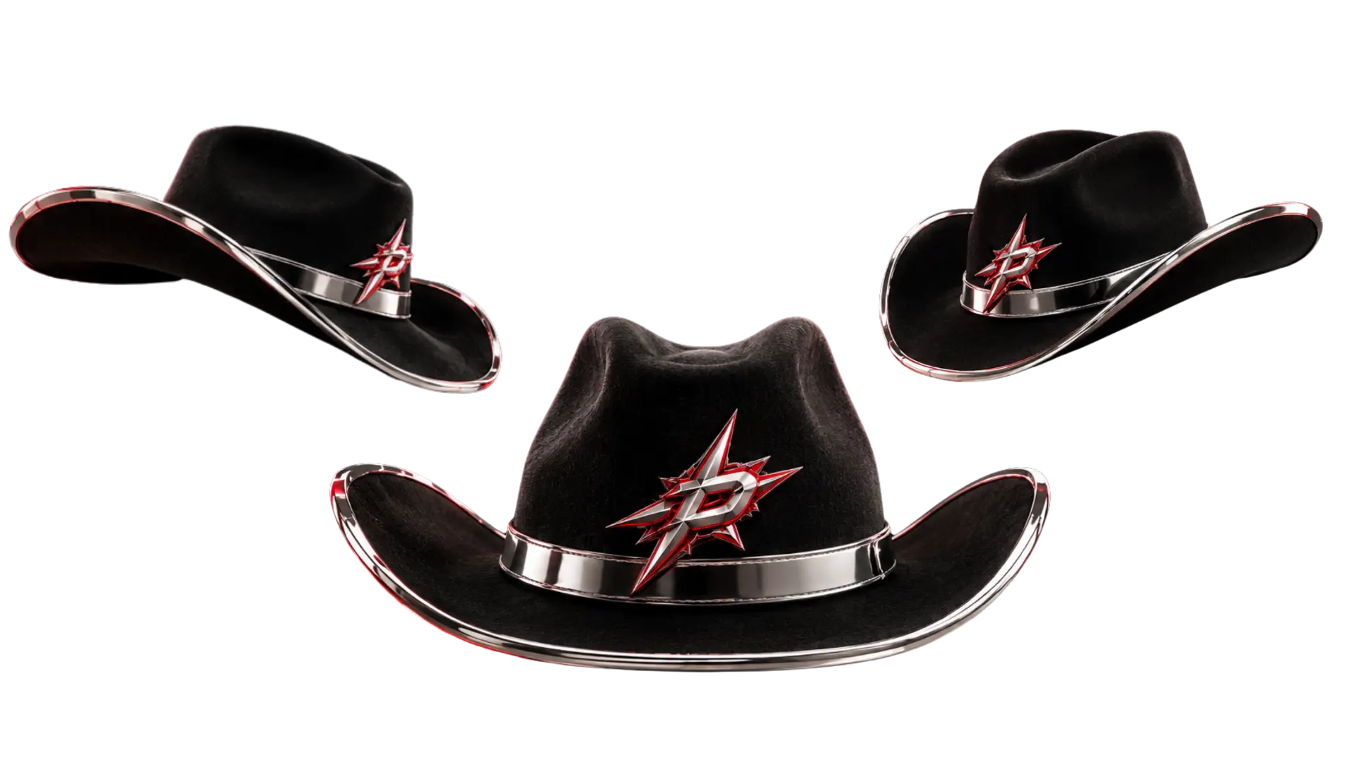 DECEMBER COWBOY HAT in three views